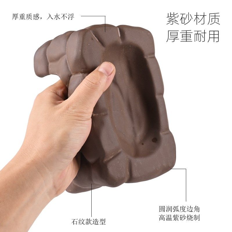 黄缘龟专用躲避屋窝爬宠半水龟饲养箱蓄水保湿造景洞穴陶瓷瓦片