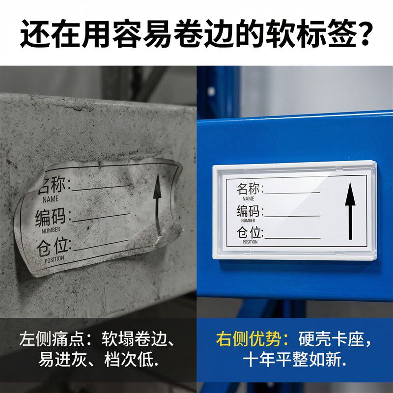 仓库货架标识牌强磁性标签牌仓位材料卡库房仓储分类标牌物料卡套