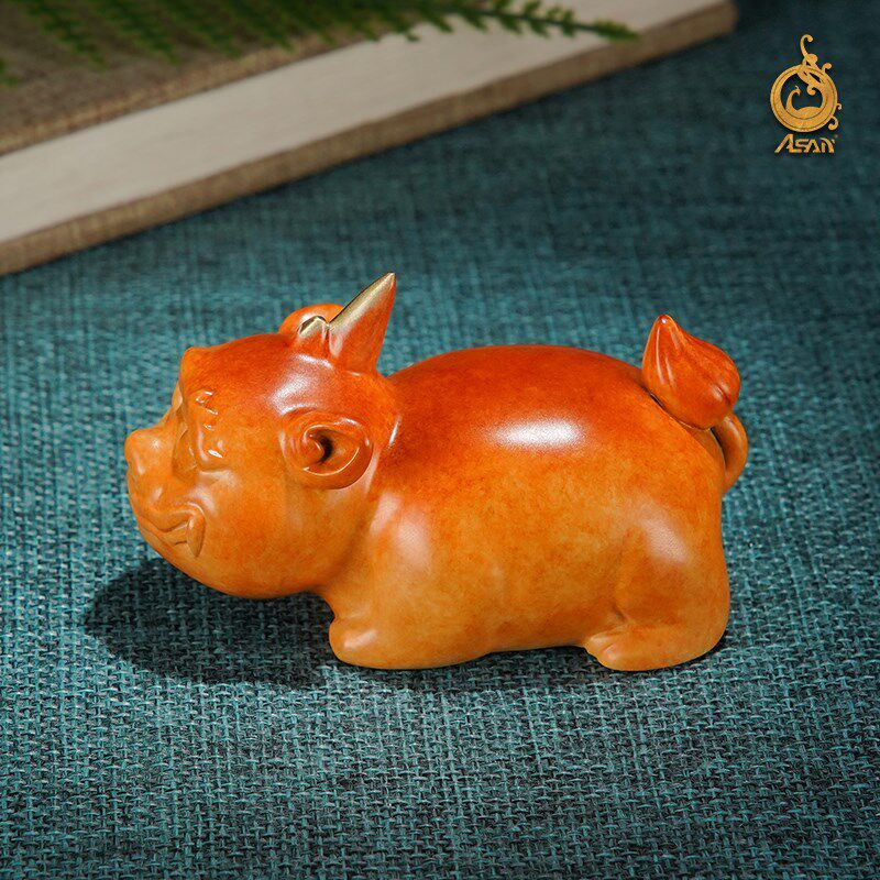 黄铜桌面貔貅摆件《否极泰来》铜工艺品 家居饰品 铜手把件 礼品