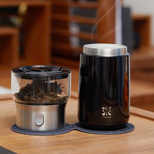 哲品派杯便携旅行玻璃泡茶杯配温显保温杯户外露营功夫茶具礼盒装