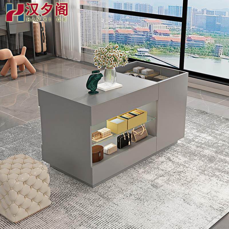 衣帽间岛台轻奢斗柜收纳柜小户型双面储物珠宝首饰展示柜一体8K18