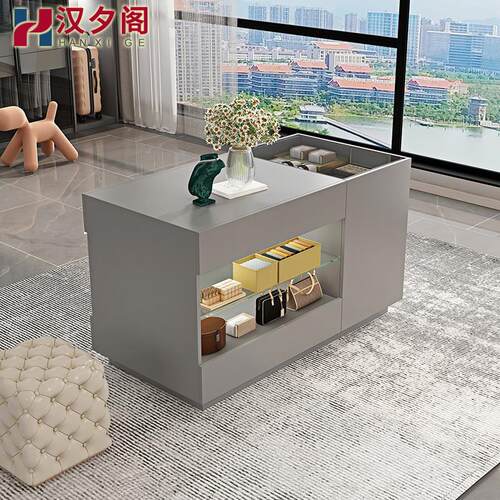 衣帽间岛台轻奢斗柜收纳柜小户型双面储物珠宝首饰展示柜一体8K18