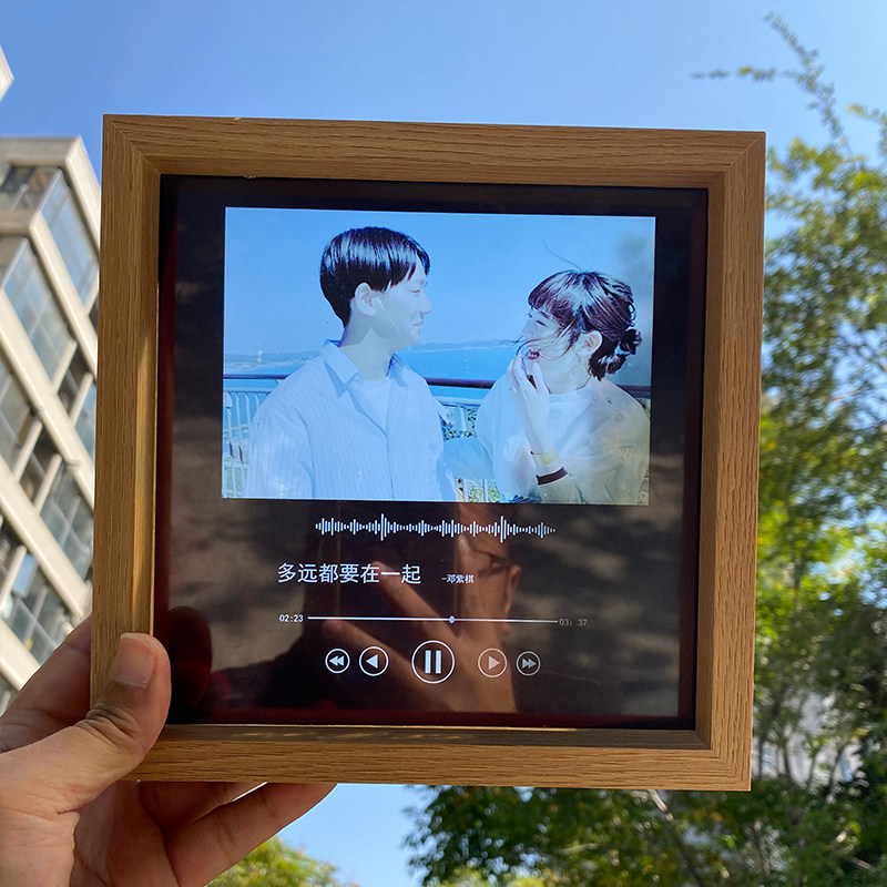 音乐主题相框胶片透明情侣照片圣诞节元旦女生送闺蜜男友生日礼物