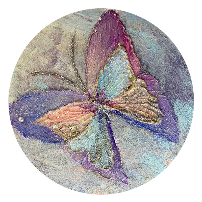 蝴蝶立体肌理画油画diy材料工具包手绘数字油画高级感艺术装饰画