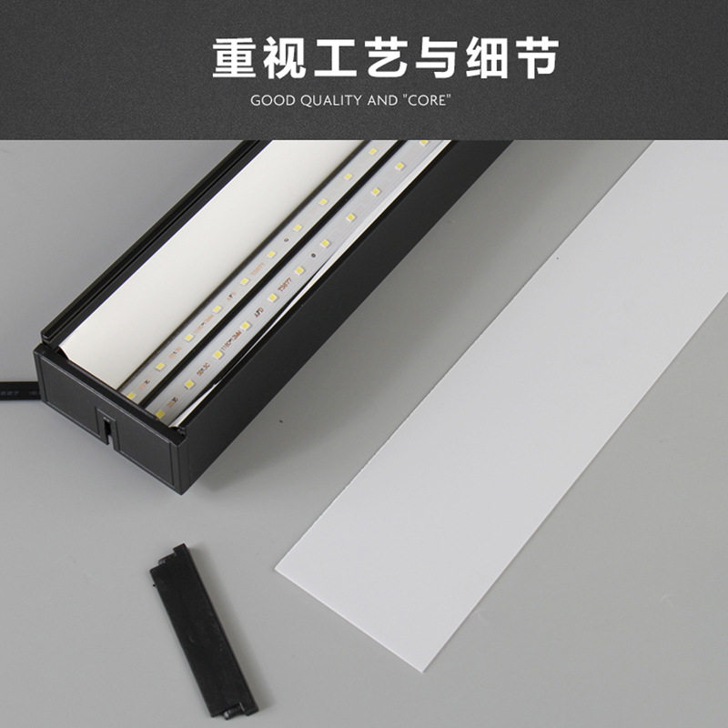 110v吊线吸顶办公灯酒店客厅方通格栅吊顶用灯超市健身房线条形灯