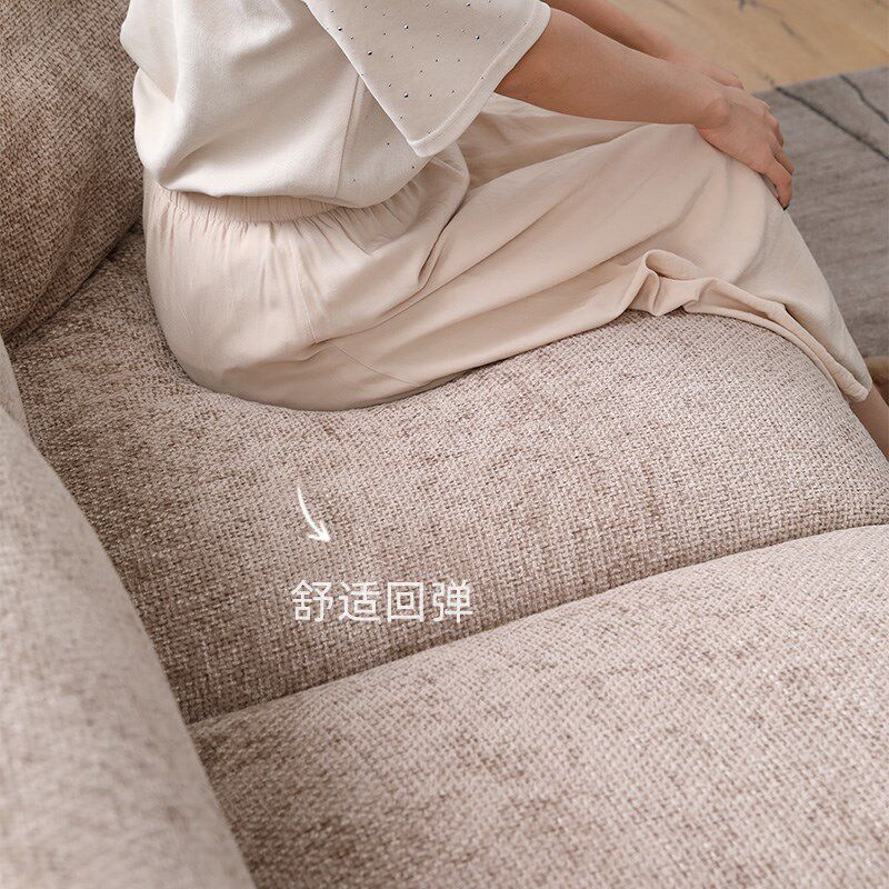德兹DOUZZ大白沙发 小户型法式复古棕色奶油风别墅大平层布艺沙发