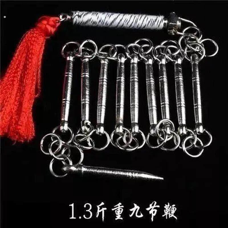新款实用不锈钢七节鞭九节鞭防身鞭实战鞭表演鞭新款八棱鞭节送响