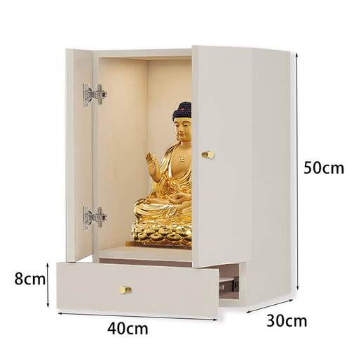 高档实木定制佛龛壁挂式神龛佛柜白色菩萨供桌家用小型财神供奉台