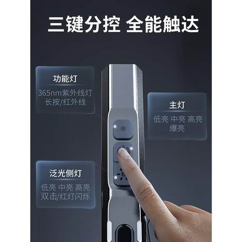 沃尔森t9pro强光便携灯手电筒充电超亮户外照明灯维修小型工作灯