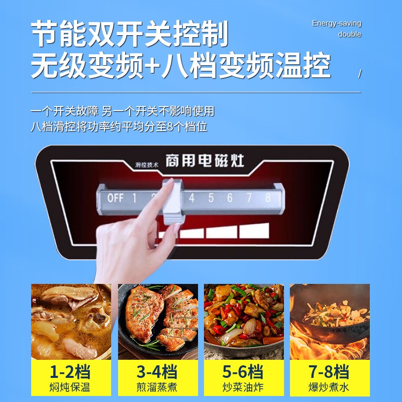 商用电磁炉食堂大锅灶30KW大功率爆炒电炒锅牛羊肉汤锅厨房电磁炉