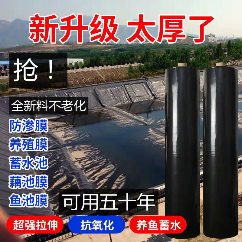 鱼塘防渗膜加厚全新料土工膜鱼塘专用膜鱼池防水布蓄水池藕池防漏