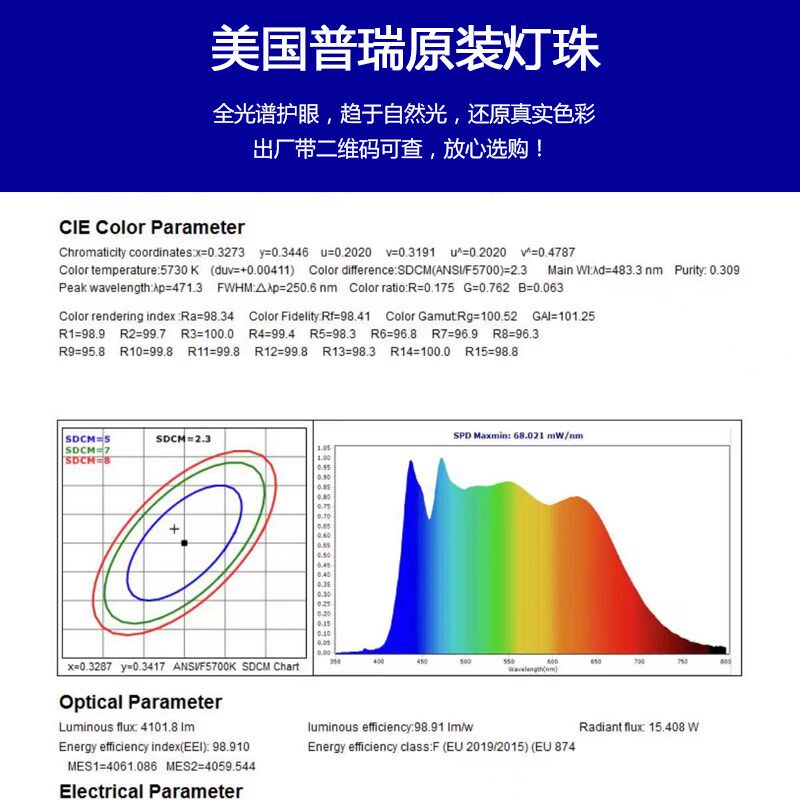 进口普瑞灯珠吸顶灯替换led灯芯方形灯条卧室灯灯盘改造光源模组