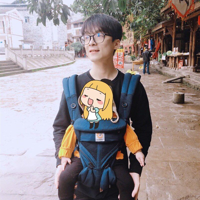 breeze二月狗婴儿背带前抱式宝宝外出简易新生幼儿小月龄腰凳背巾