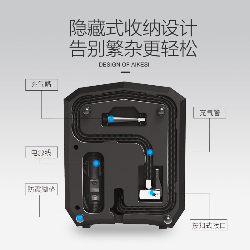 车载充气泵点烟器式小轿车高压冲气泵12V电动便携式多功能打气泵