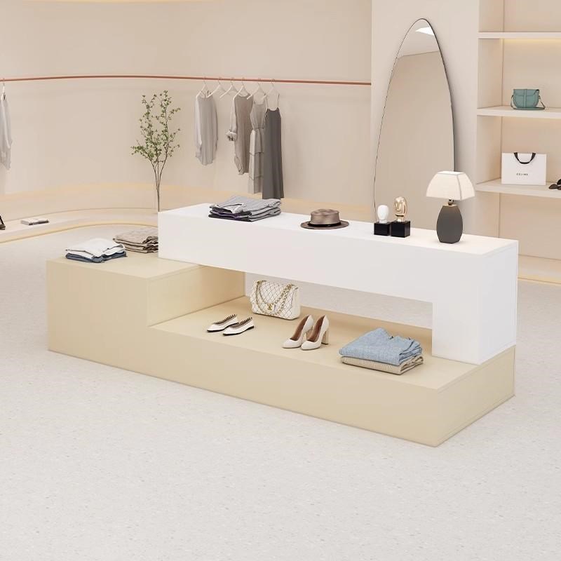 服装店中岛柜展示台实体店陈列摆放流水台装饰品摆件柜长条展示台