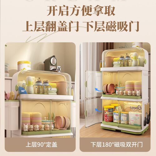 宝宝餐具收纳盒奶瓶收纳柜工具厨房碗筷沥水架婴儿用品副食品收纳
