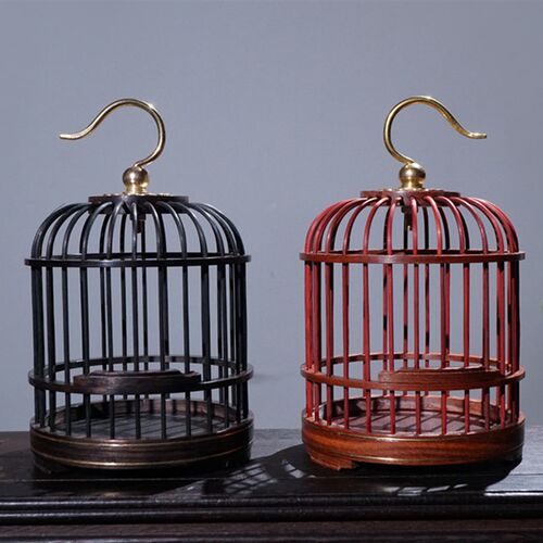 枯木摆件家居装饰品工艺品 蝈蝈笼子 乌木红檀木实木鸣虫爬虫笼子
