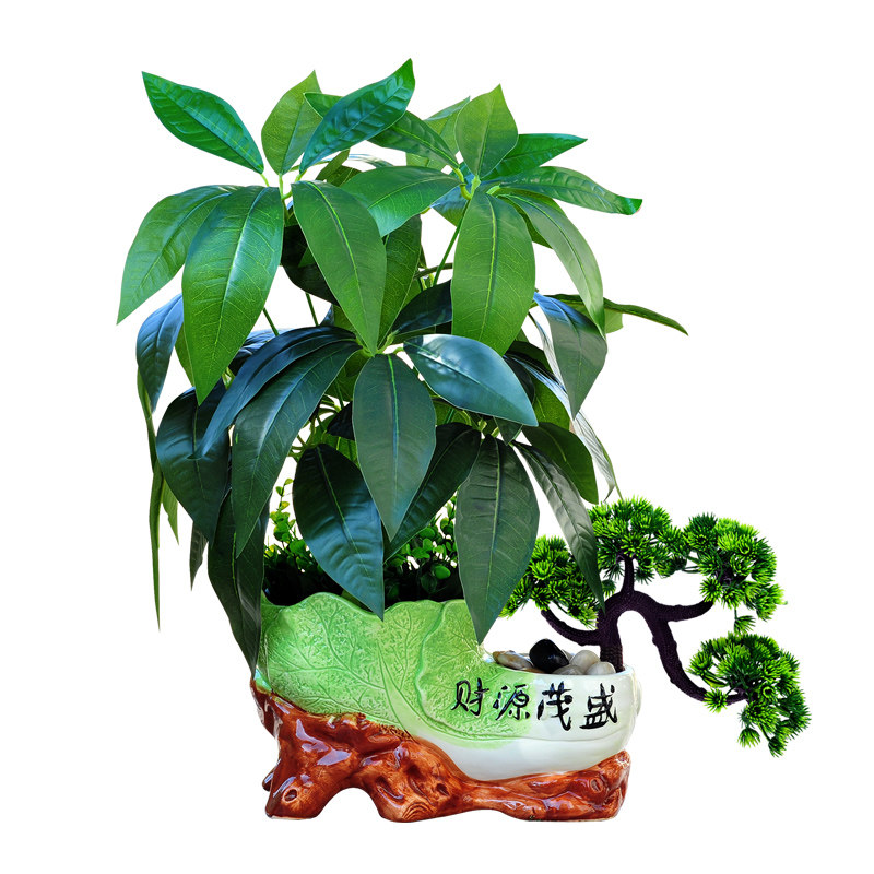 仿真绿植仿真花盆景大号发财树盆栽塑料花假花家居客厅装饰摆件