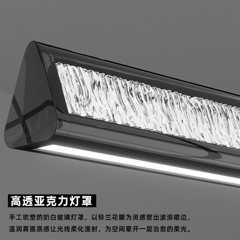 餐厅吊灯意式极简LED护眼长条吊线灯客厅吧台餐桌办公室茶室吊灯