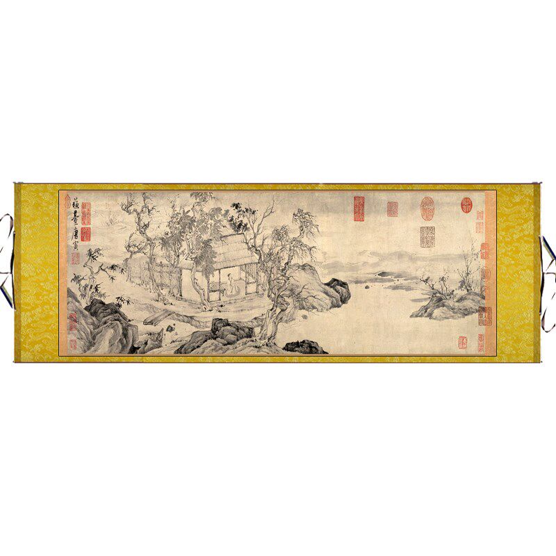 古代新款名家卷轴画画绢画横幅中堂画丝绸画宣纸水墨画可定制国画