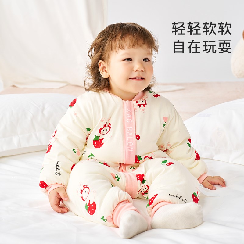 宝宝睡袋秋冬款加厚保暖新生婴儿恒温分腿防踢被男女儿童夹棉睡袋