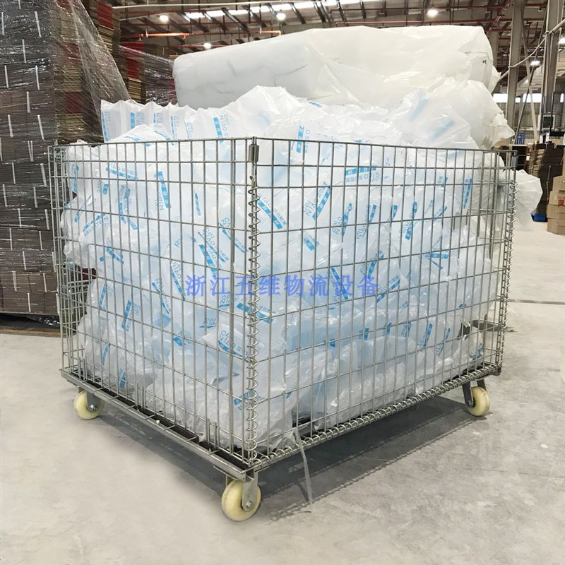 镀锌仓储笼 铁笼子 移动带脚轮淘宝配货车 分拣推车 快递发货车