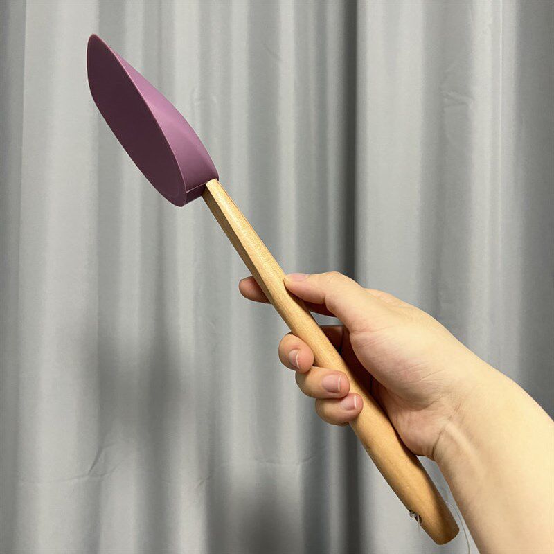 韩国进口木柄硅胶抹刀挖勺耐高温搅拌勺硅胶铲子不粘锅不伤涂层
