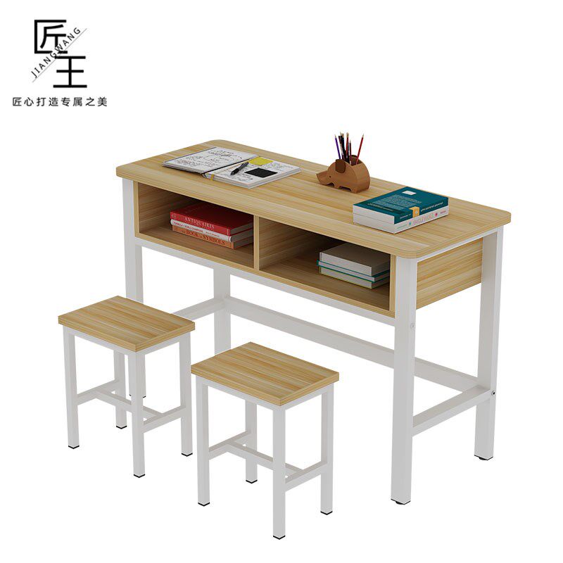 辅导班培训桌学校课桌椅中小学生双层课桌补习班带抽屉课桌椅厂家