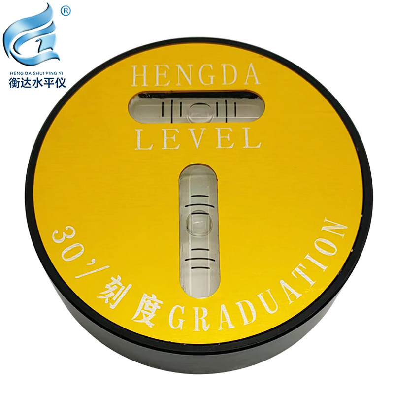 金属T型水平气泡带安装孔7420高精度水平珠圆形水准仪双向水准泡
