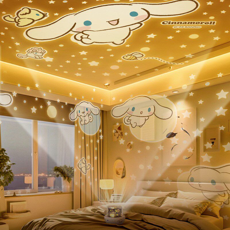 玉桂狗儿童氛围投影小夜灯三色调节带音乐大耳狗遥控梦幻投影灯