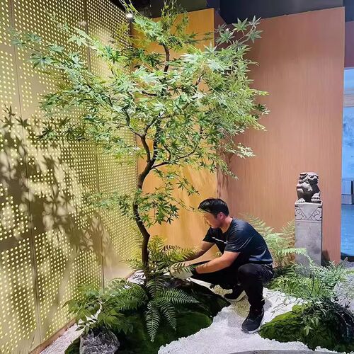 仿真绿植鸡爪槭假枫树景观造景橱窗商场茶室橱窗植物装饰套装组合