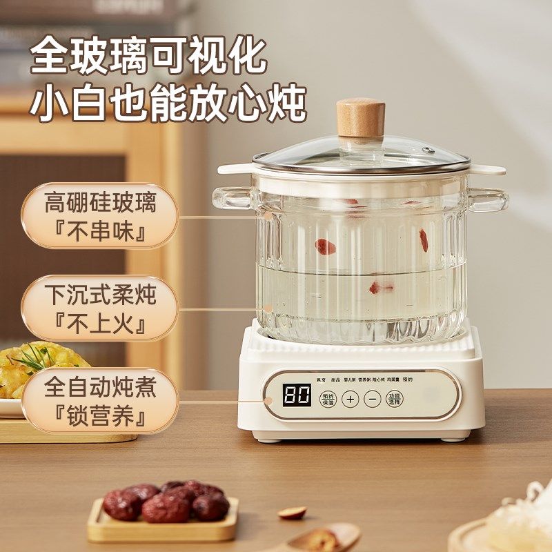 隔水炖家用全自动电炖锅全纯玻璃燕窝专用炖盅炖汤煲汤锅熬煮粥锅