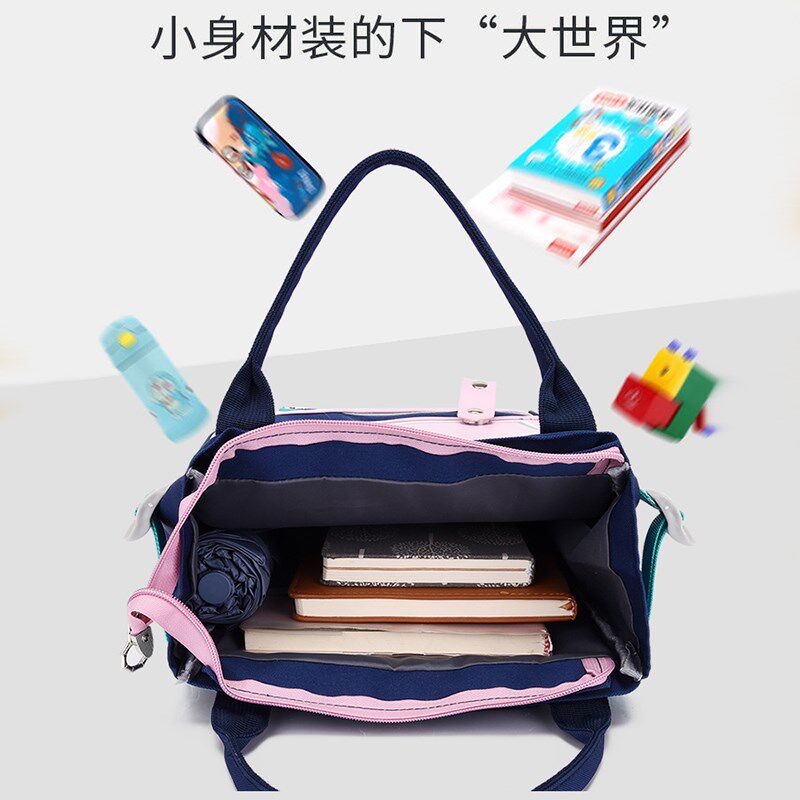 学生补习袋手提袋便携补课包小书包英伦风邮绿色手提式书包收纳袋