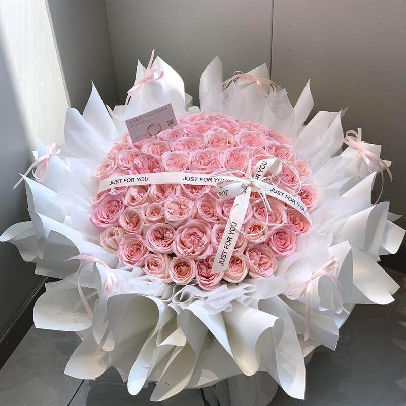 99朵粉红玫瑰花束鲜花同城速递生日求婚告白送女友礼物全国配送