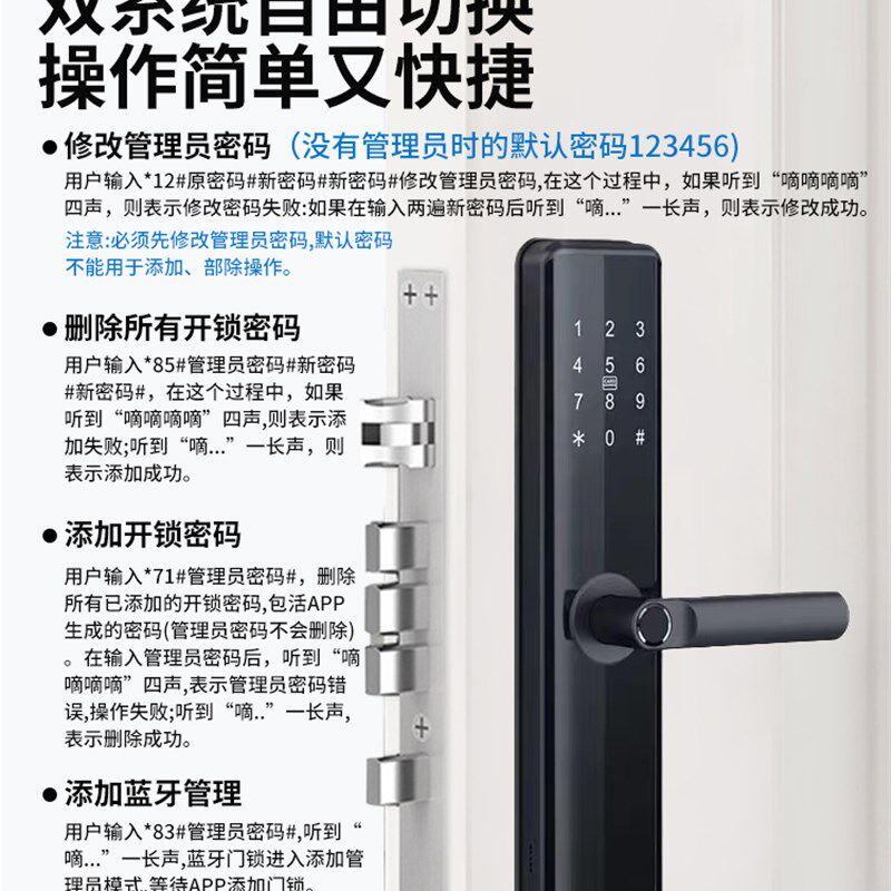 民宿公寓日租房科技侠APP远程密码锁防盗门木门刷卡智能电子指纹