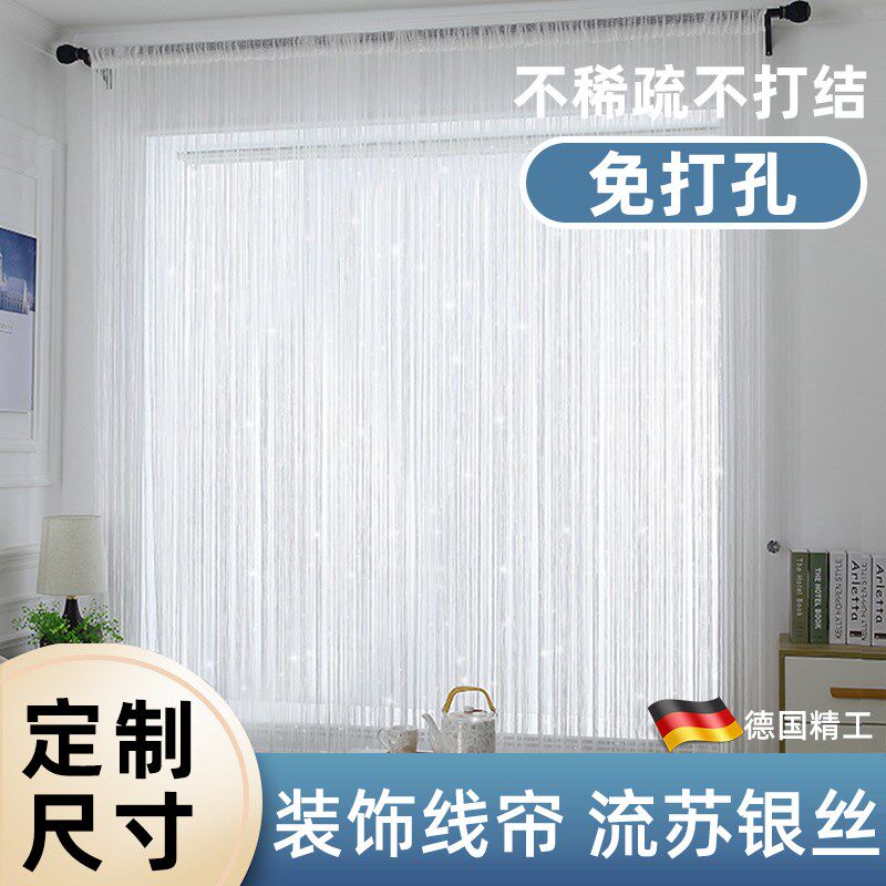 银丝卧室门客厅隔断装饰帘流苏门帘珠线帘2025新款挂帘加密防蚊x