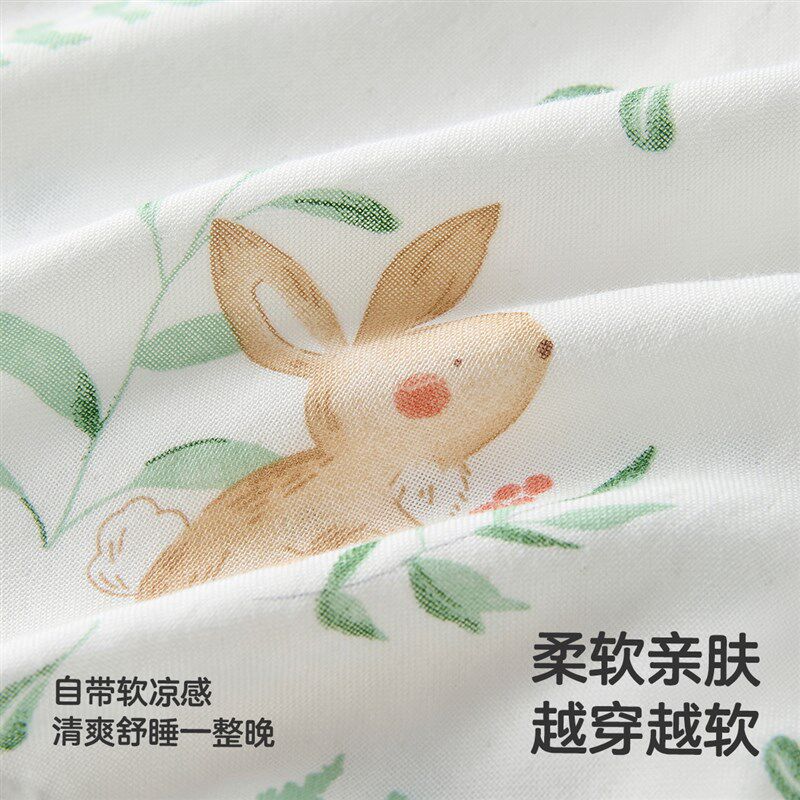 婴儿竹棉纱布睡袋春秋款宝宝分腿防踢被子儿童夏季空调房护肚睡衣