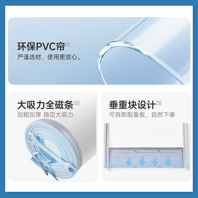 I隔热硅胶pvc软玻璃防蚊门门面皮帘商铺通明店铺空调门帘商用房间