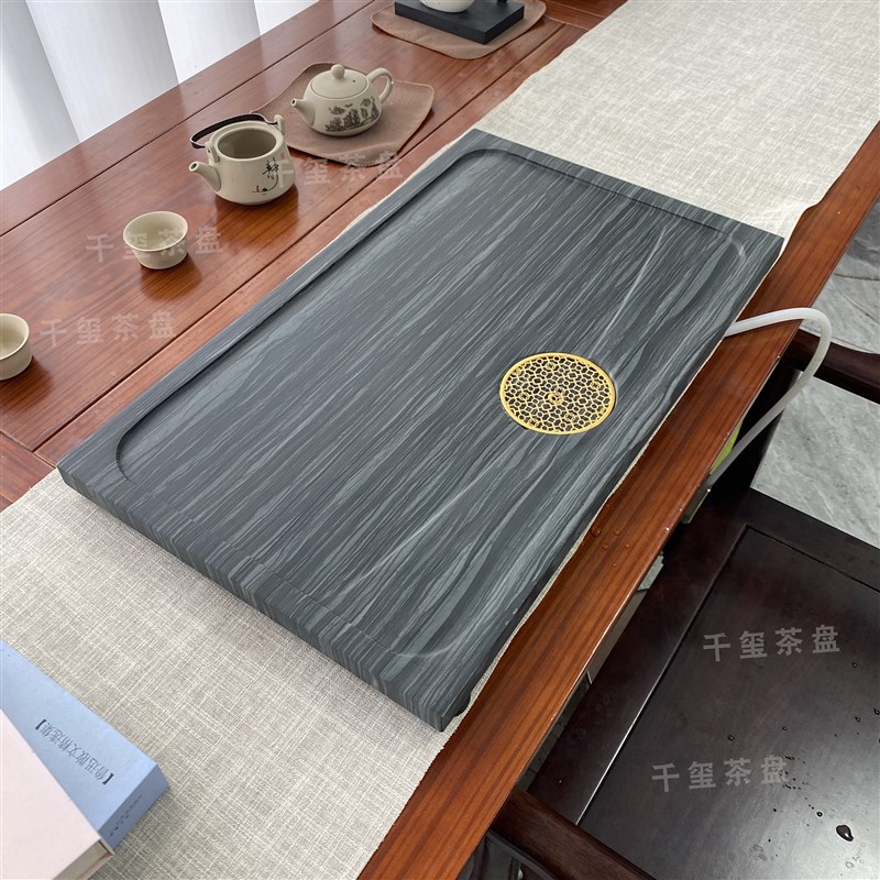新品纯天然皇庭玉石茶盘意境款石茶盘纯天然整板整板整块纯石茶盘