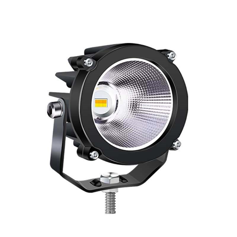 汽车led射灯超亮12v24v强光圆形黄光雾灯散光挖机灯货车越野车用