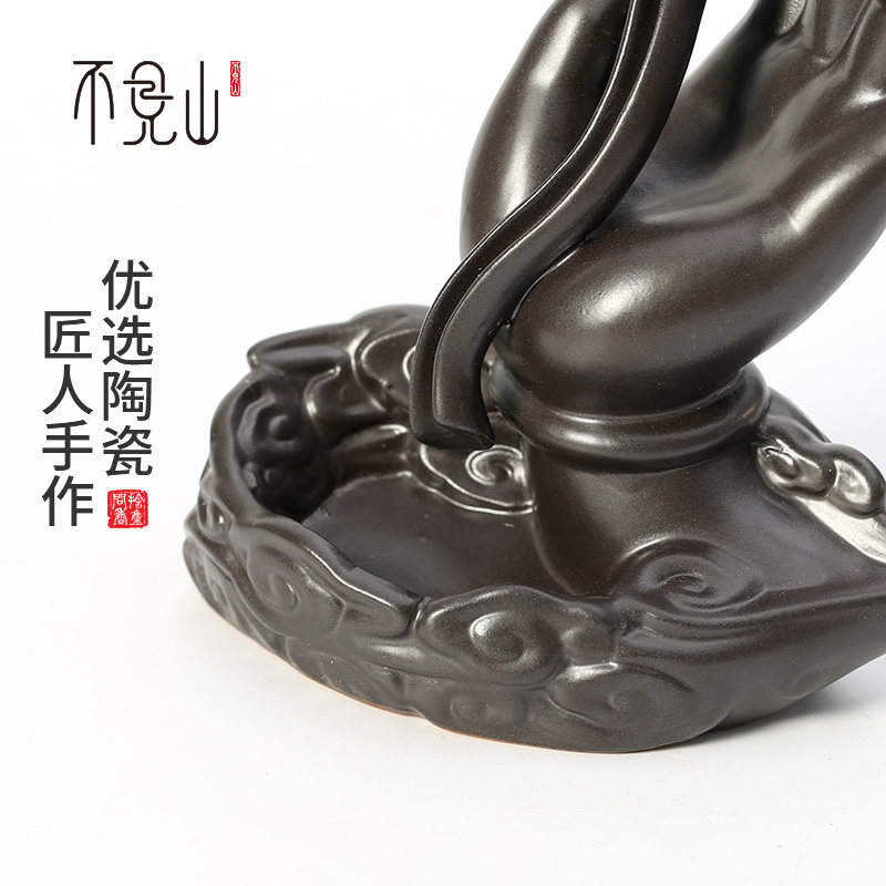 佛手倒流香炉创意摆件陶瓷檀香炉家用茶道沉香炉檀香器倒流香薰炉