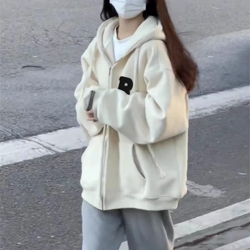 孕妇装秋冬季2024新款加绒套装韩版连帽卫衣女外套上衣宽松两件套