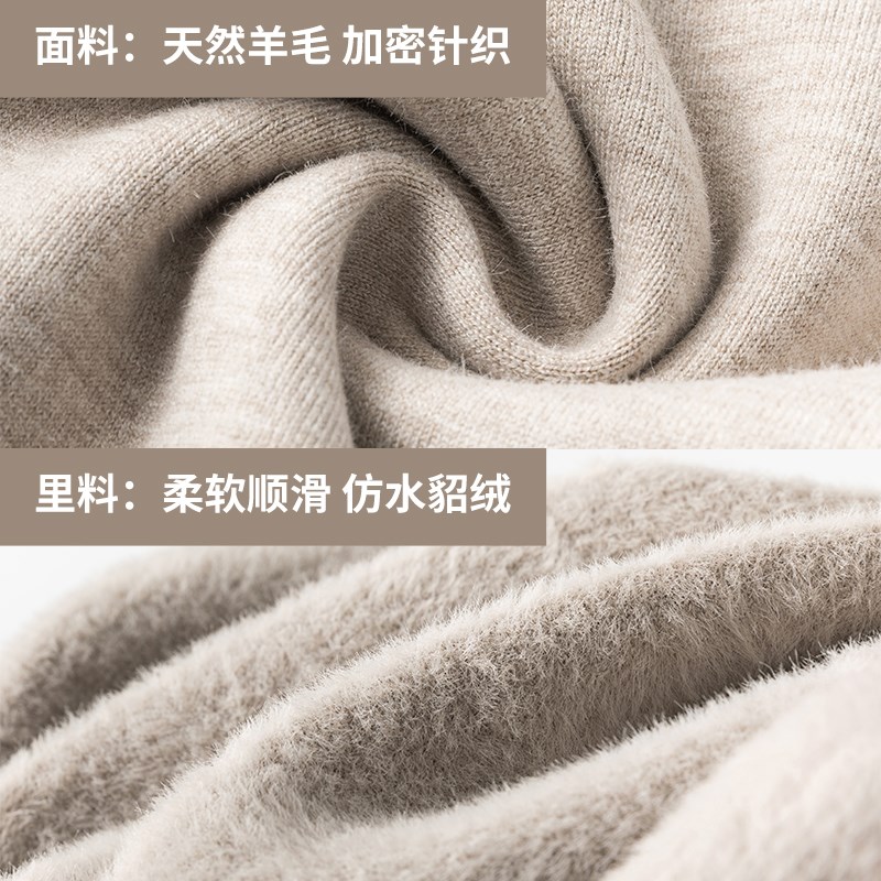羊毛裤男冬季加厚加绒女士保暖裤打底针织毛线裤绒裤衬裤秋裤棉裤