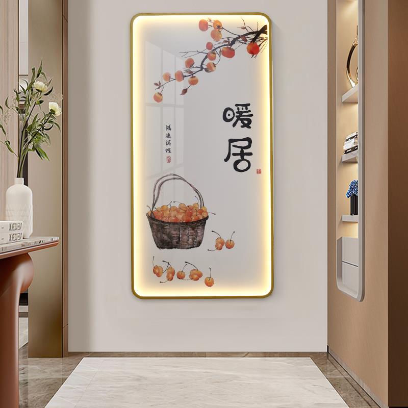 创意新中式玄关灯壁画灯楼梯转角感应灯2024新款走廊背景墙挂画灯