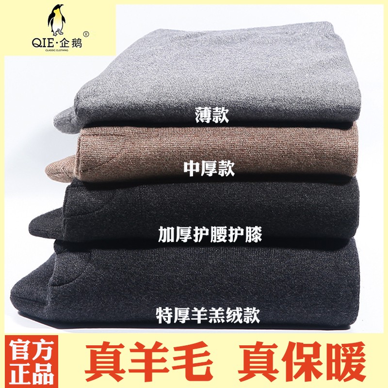 羊毛裤男士加厚保暖裤羊绒裤女加绒羊羔绒棉裤薄款针织毛线裤秋冬