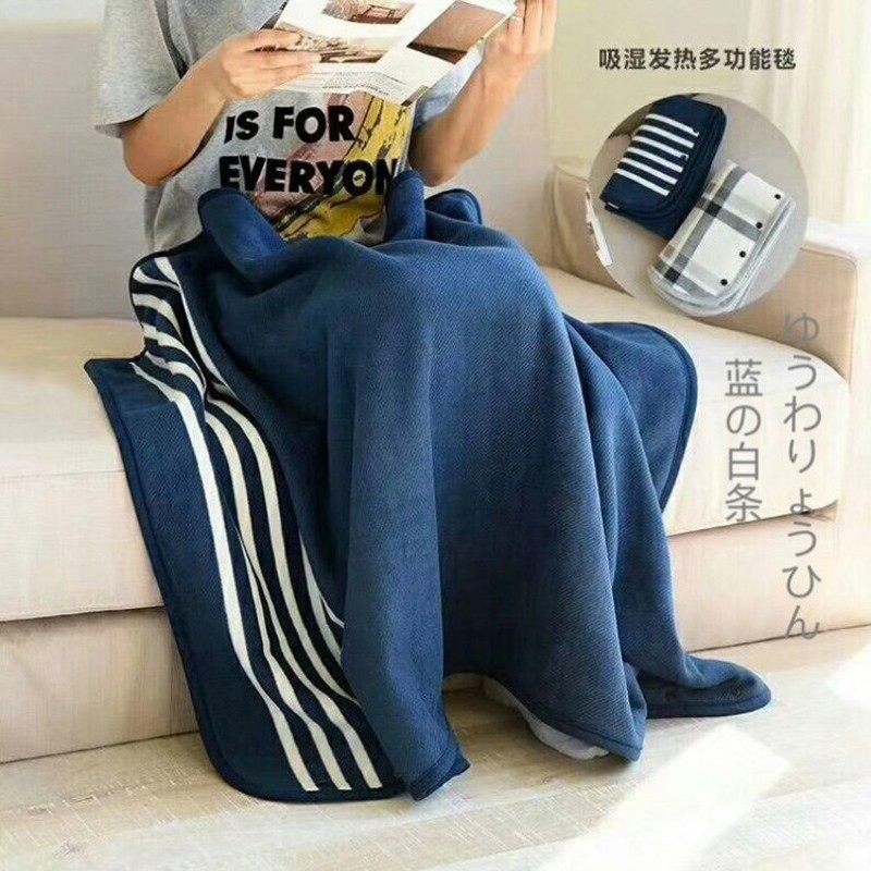 秋冬多用盖毯颈肩防寒加厚保暖披肩学生午睡毛绒毯空调毯斗篷披风