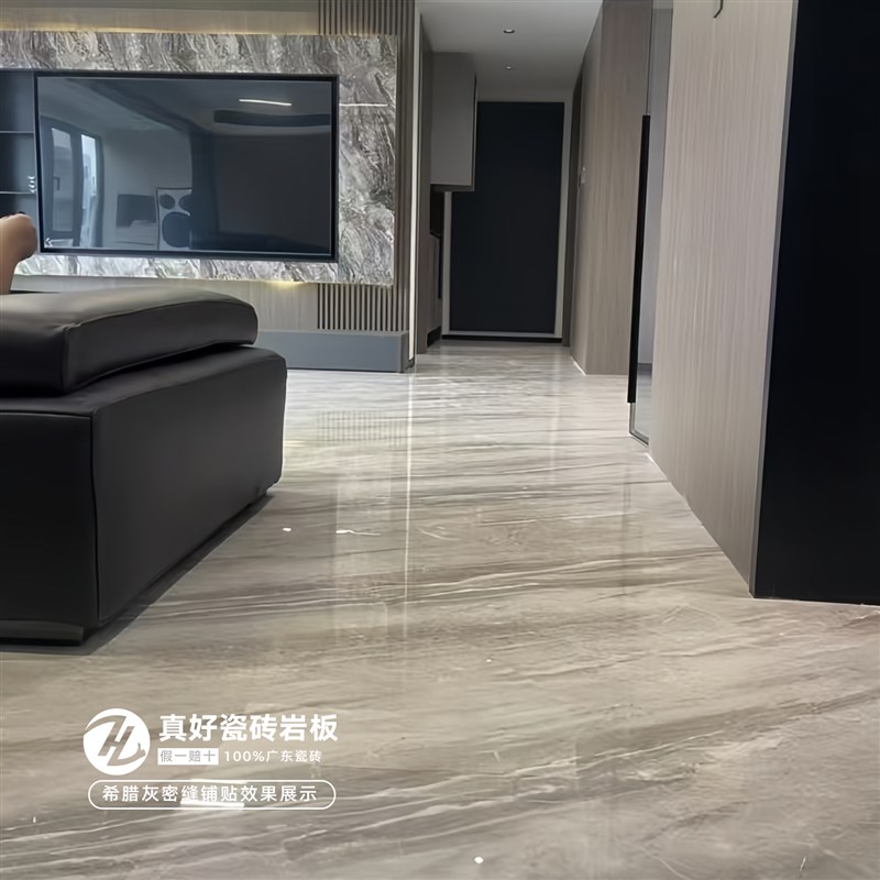 希腊灰密缝大理石瓷砖超平釉白坯别墅客厅900*1800地砖墙砖广东砖