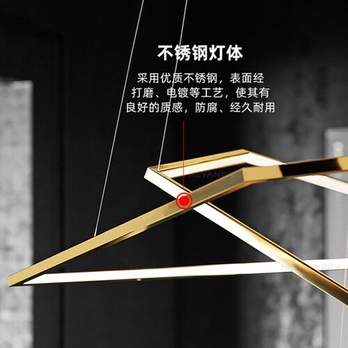极简loft后现代复式中空楼梯吊灯客厅灯创意不锈钢设计会所六边形