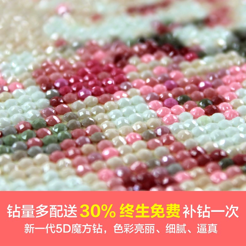 中式玉兰花鸟砖石画2024新款客厅大气花开富贵满钻十字绣喜鹊点钻