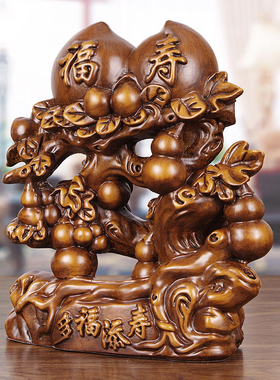 实木雕刻寿桃摆件老年人过大寿爷爷奶奶长辈实用祝寿贺寿生日礼物